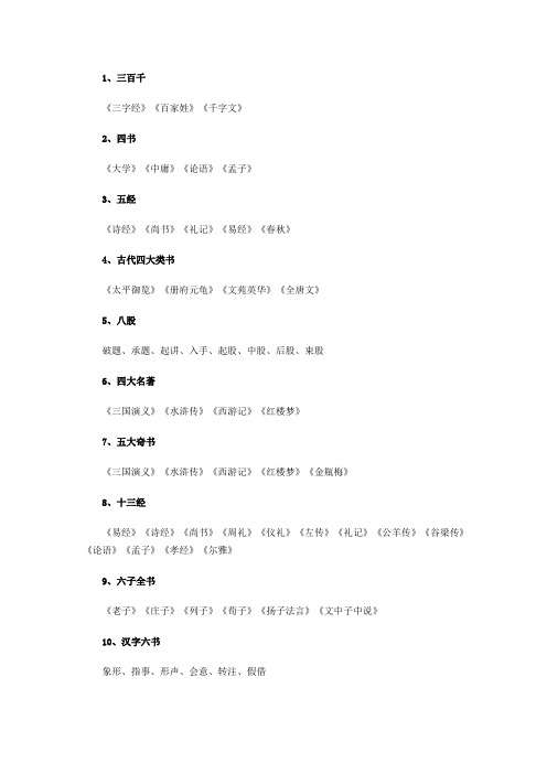 中小学生必“背”的100个文学常识