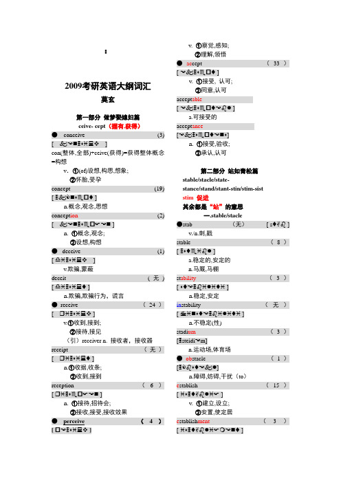 考研英语大纲词汇分类记忆