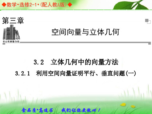 3.2.1利用空间向量证明平行、垂直问题(一)