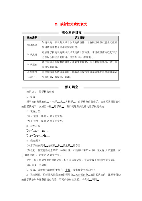 2023年新教材高中物理放射性元素的衰变讲义新人教版选择性必修第三册