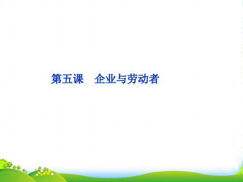 【优化方案】高考政治总复习 经济生活第二单元第五课企业与劳动者课件 新人教版