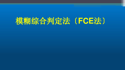 模糊综合评价法(终版)