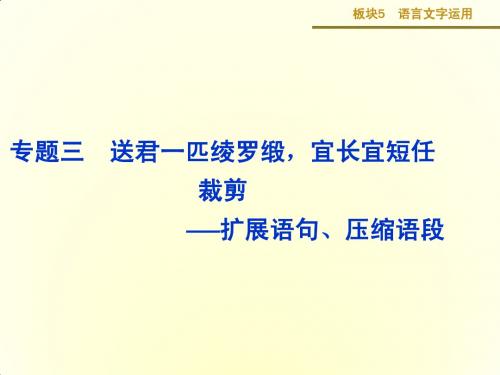 2015版高考语文 扩展语句、压缩语段课件