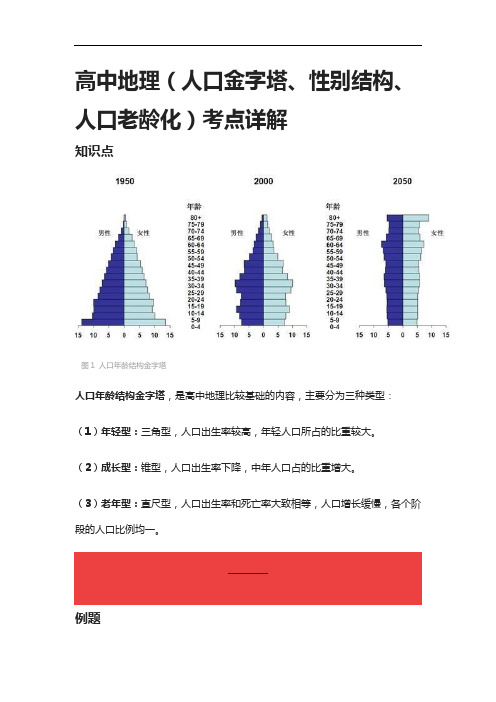 [全]高中地理(人口金字塔、性别结构、人口老龄化)考点详解