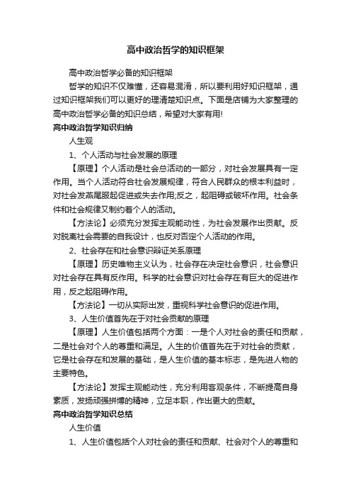 高中政治哲学的知识框架