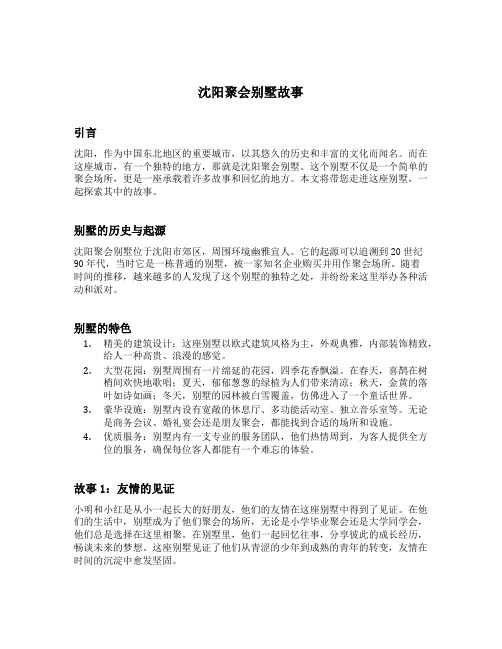 沈阳聚会别墅故事