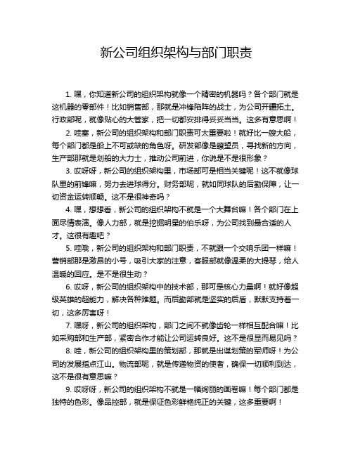 新公司组织架构与部门职责