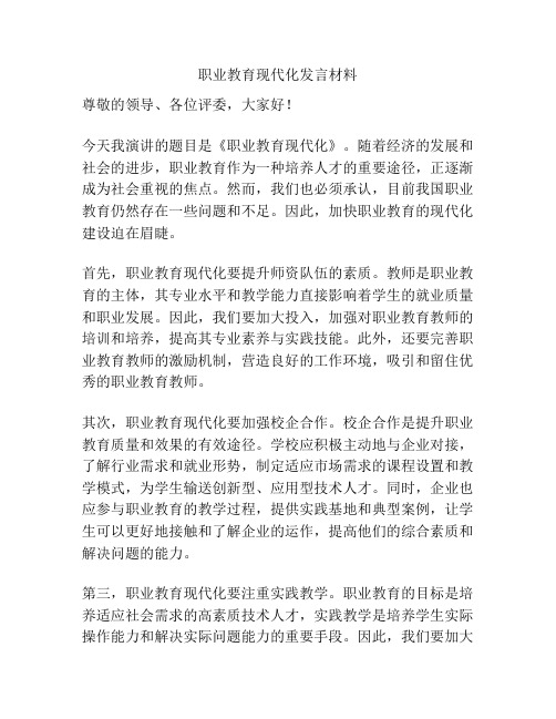 职业教育现代化发言材料