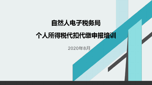 个人所得税代扣代缴申报培训