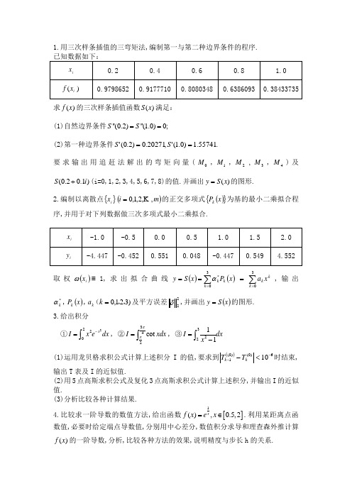 数值分析实验内容