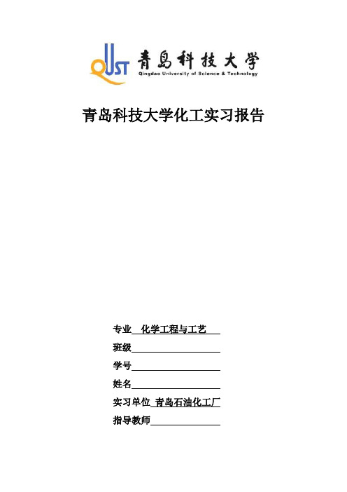 青岛科技大学化工实习报告