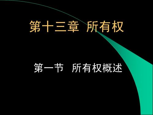 第十三章 所有权