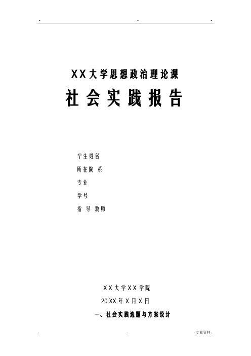 思想政治理论课社会实践报告