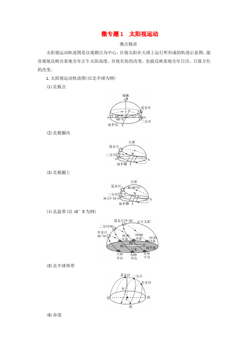 新教材适用2025版高考地理二轮总复习第1部分专题突破专题1地球运动规律微专题1太阳视运动教师用书