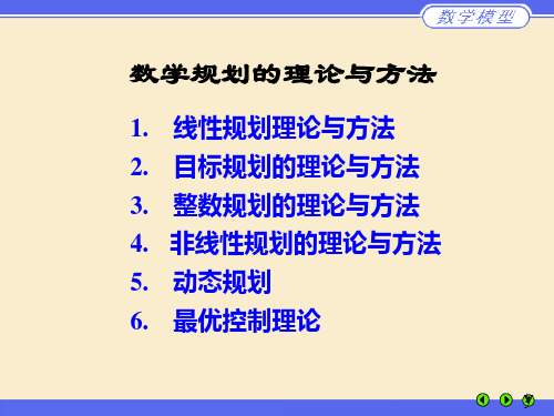 数学规划的理论与方法