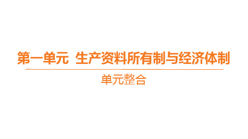 高中思想政治必修第二册精品课件 第一单元 生产资料所有制与经济体制 单元整合