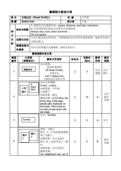 微课程方案设计表(卢晏)