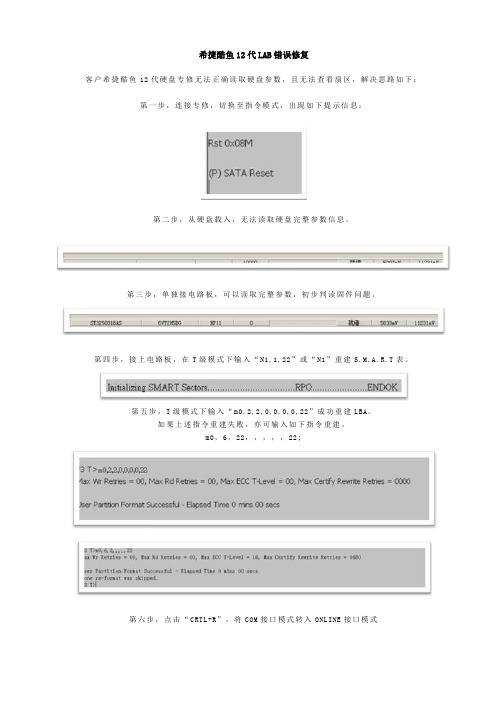 希捷酷鱼12代LAB错误修复