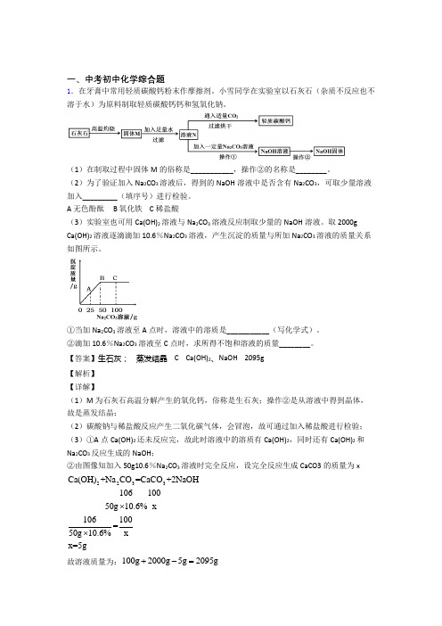 2020-2021化学二模试题分类汇编——综合题综合附答案