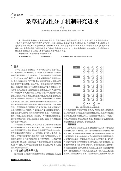 杂草抗药性分子机制研究进展