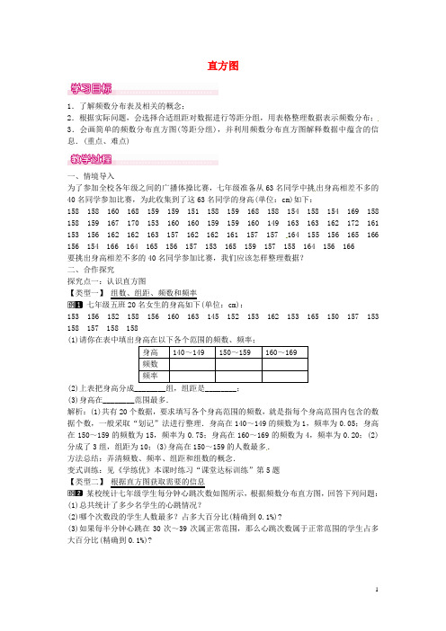 七年级数学下册10.2直方图教案(新版)新人教版【精品教案】