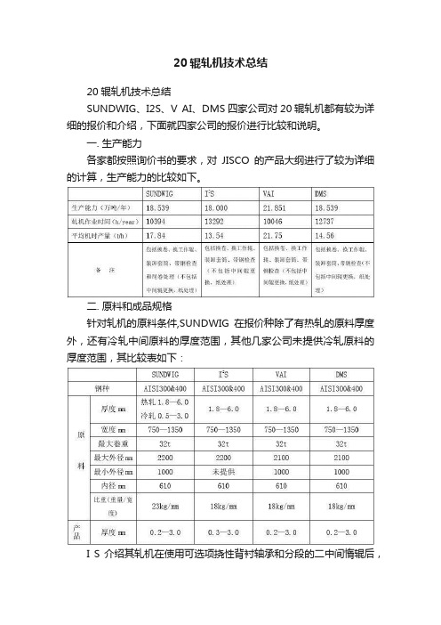 20辊轧机技术总结