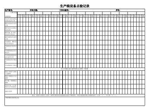 生产线设备点检记录表