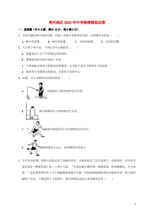 贵州省安顺市2020年中考物理模拟试卷(含解析)