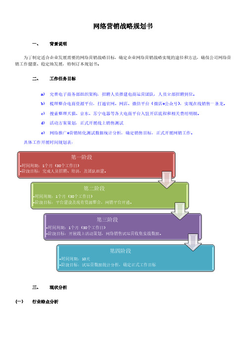 网络营销战略规划书