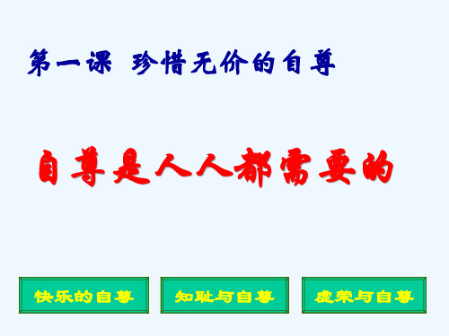 七年级政治下册第一课珍惜无价的自尊课件