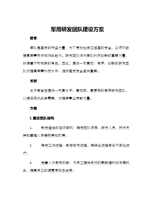 军用研发团队建设方案