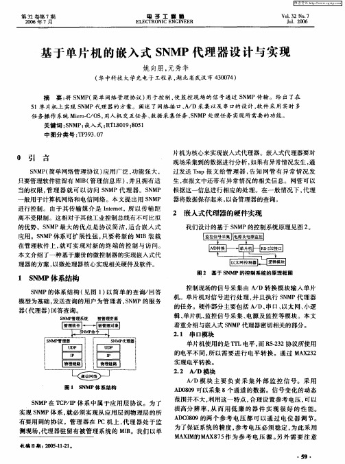 基于单片机的嵌入式SNMP代理器设计与实现