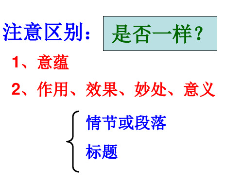 小说作用题探究结尾的表达效果