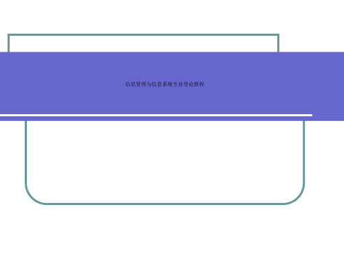 信息管理与信息系统专业导论教程