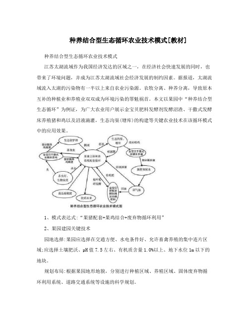 种养结合型生态循环农业技术模式[教材]