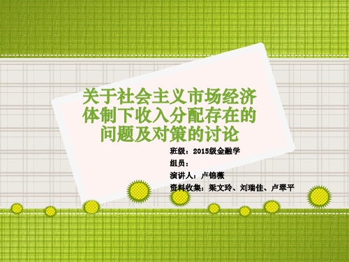 关于社会主义市场经济下分配制度的讨论精品PPT课件