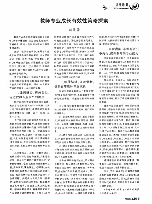 教师专业成长有效性策略探索