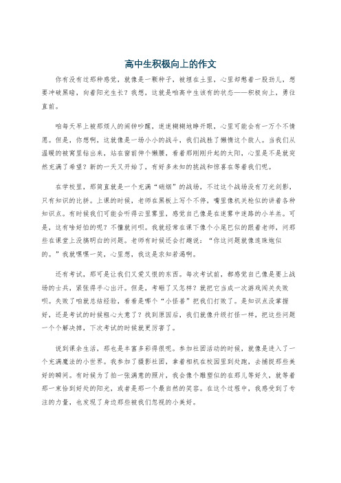 高中生积极向上的作文