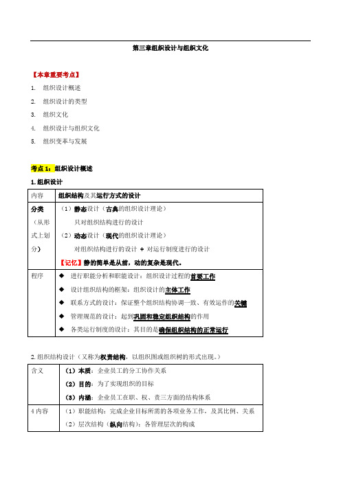 组织设计与组织文化