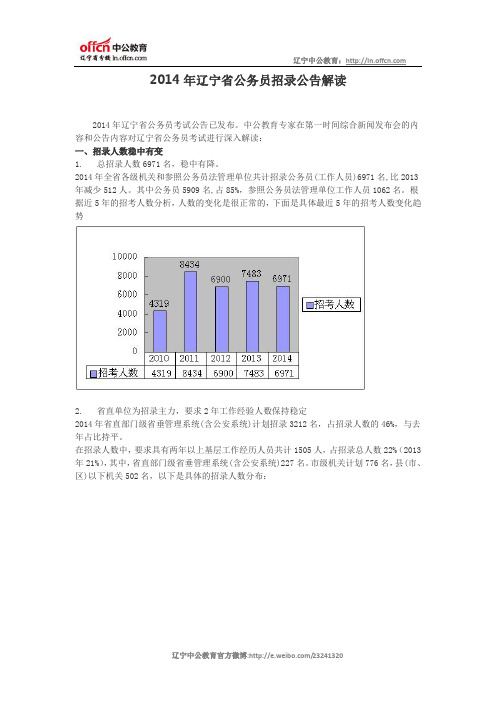 2014年辽宁省公务员招录公告解读