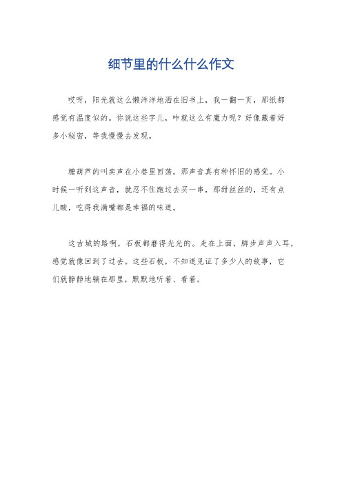 细节里的什么什么作文