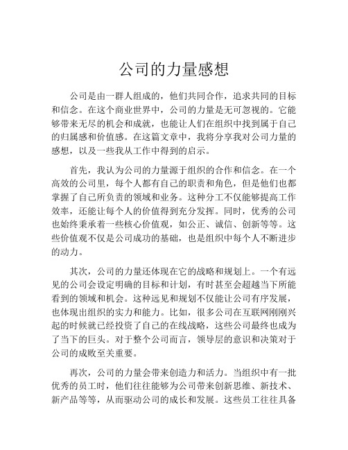 公司的力量感想