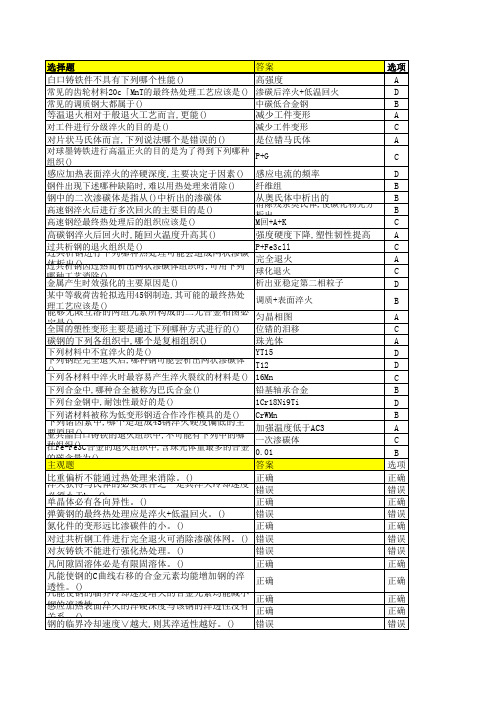 工程材料基础 20年 西交大考试题库及答案