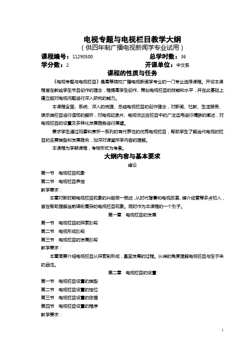 03广播电视新闻学电视专题与电视栏目大纲40