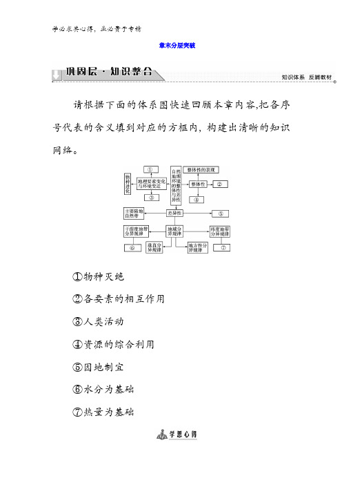 2017-2018学年高中地理一(湘教版)第3章章末分层突破含答案