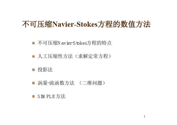 第八讲不可压缩的NavierStokes方程的解法