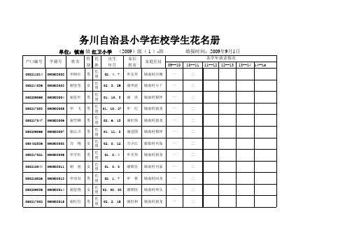 2010年秋季在校生花名册