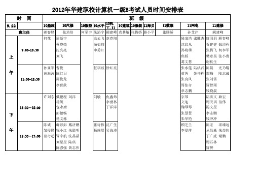 一级B学生考试时间