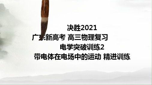 决胜2021广东新高考 高三物理复习 电学 突破训练 2 电学 带电体在电场中的运动 精进训练