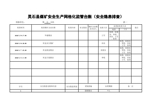网格化监管台账